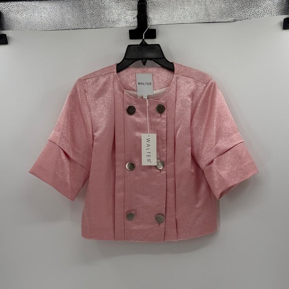 Walter Baker Double Breasted Crop Length Blazer - Pink - 2 - New with tags